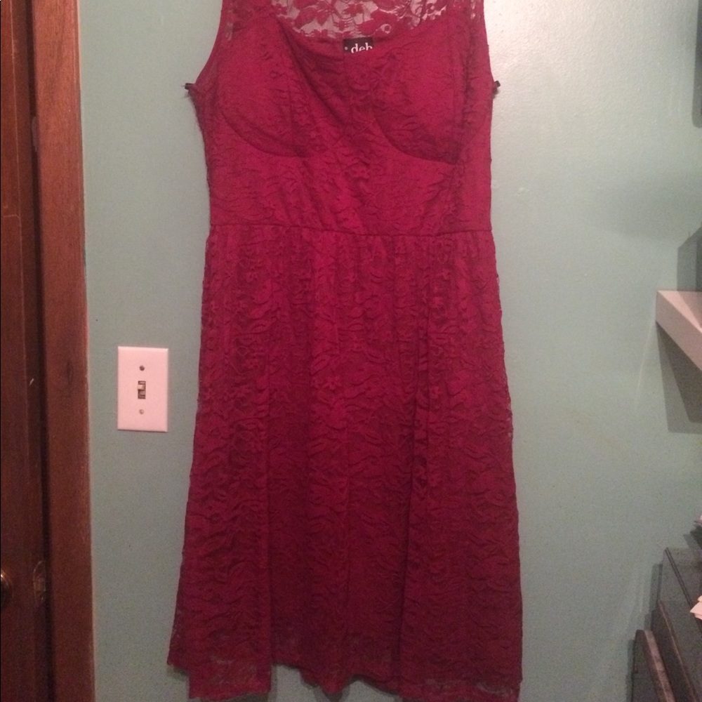 Red lace dress