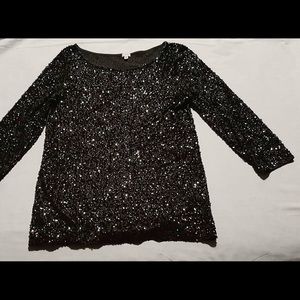 J. Crew - Gun Metal Gray Sequin Blouse