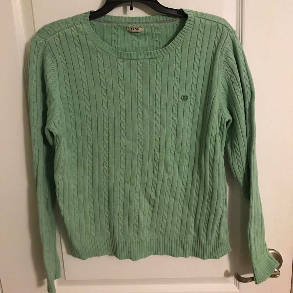 IZOD - Green cable knit sweater