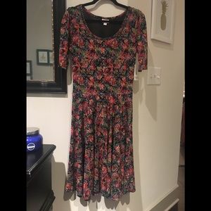Lularoe Nicole Dress Pixel Roses