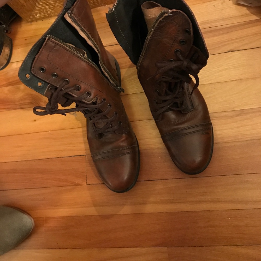 Brown combat Steve Madden boots