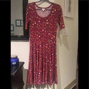 Lularoe Plum Floral Nicole Dress