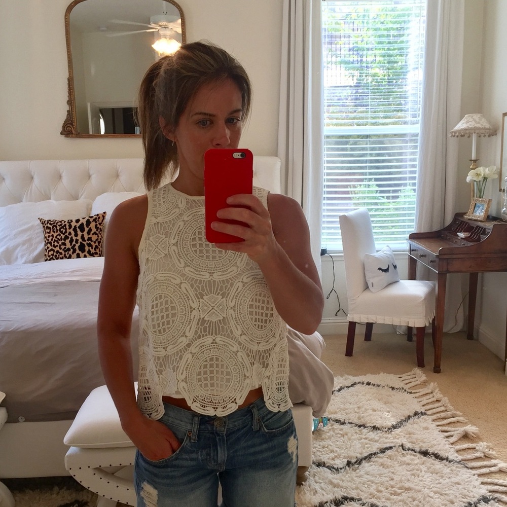 Cream lace tank from BR