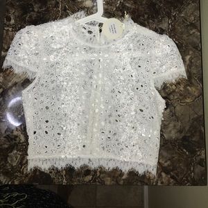 White Lace Crop top
