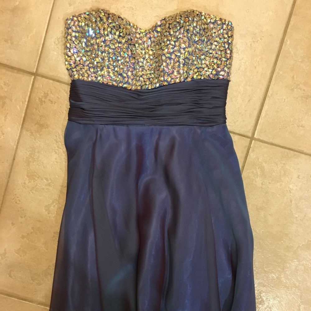 Simple blue/purple sparkly homecoming dress