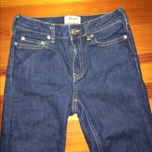 Acne raw denim skinny jeans