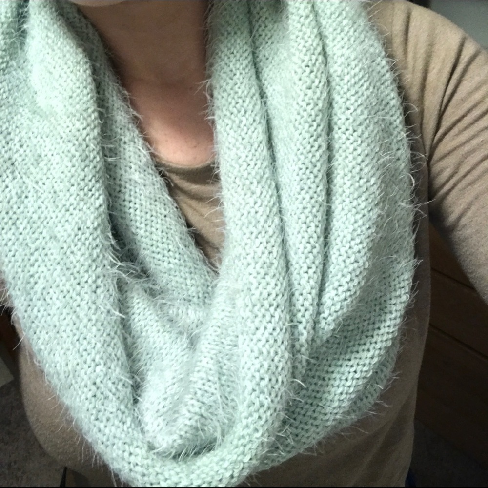 Pastel green infinity scarf