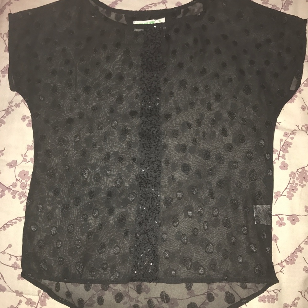 Dream Out Loud Sheer Black Top