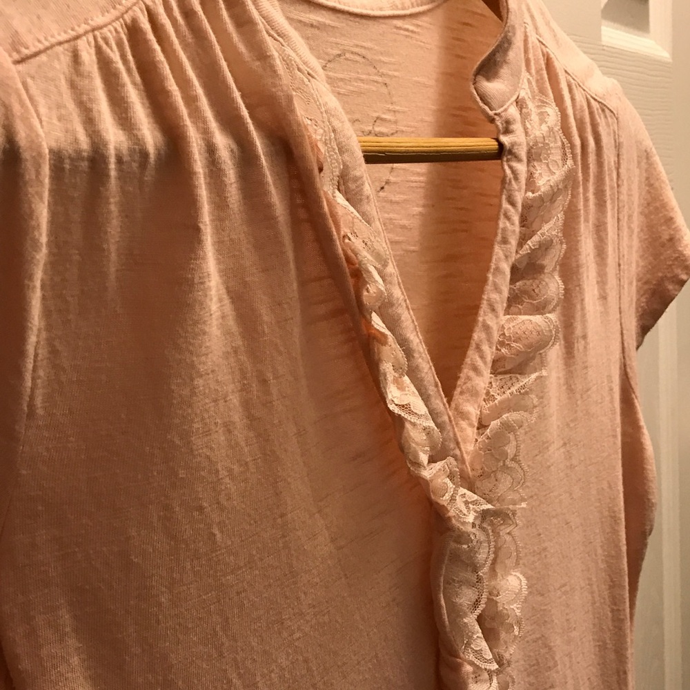 Pale Pink Ruffled T-Shirt