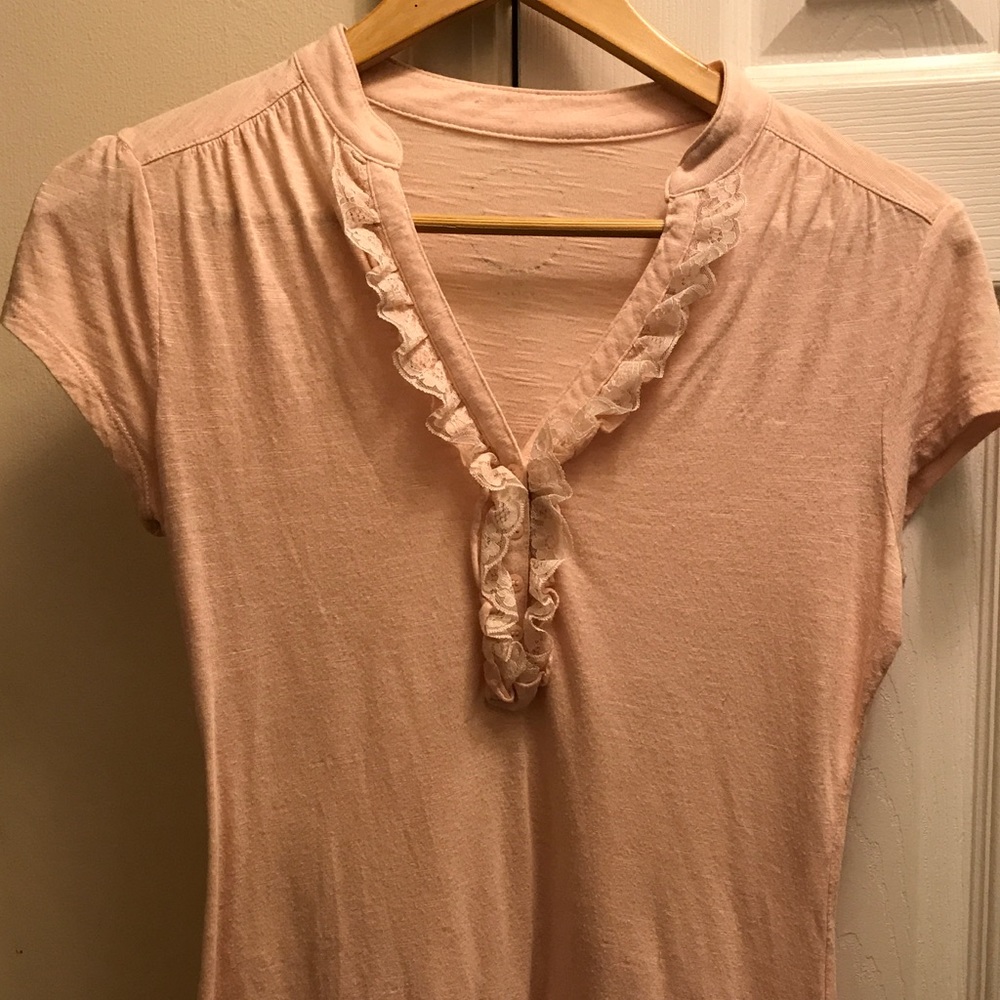 Pale Pink Ruffled T-Shirt - Picture 2 of 5
