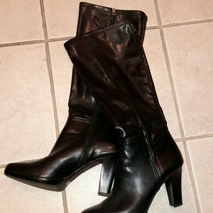 NWOT Franco Sarto Black Leather Boots