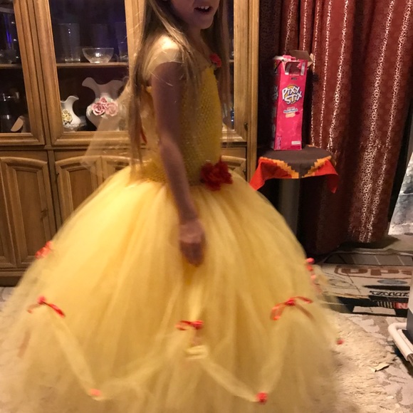 Made to order Belle inspired Tutu dress costume - Picture 5 of 7