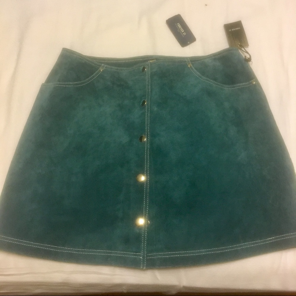 Suede skirt Teal
