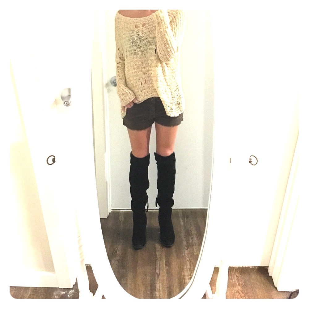 Distressed Tan Sweater