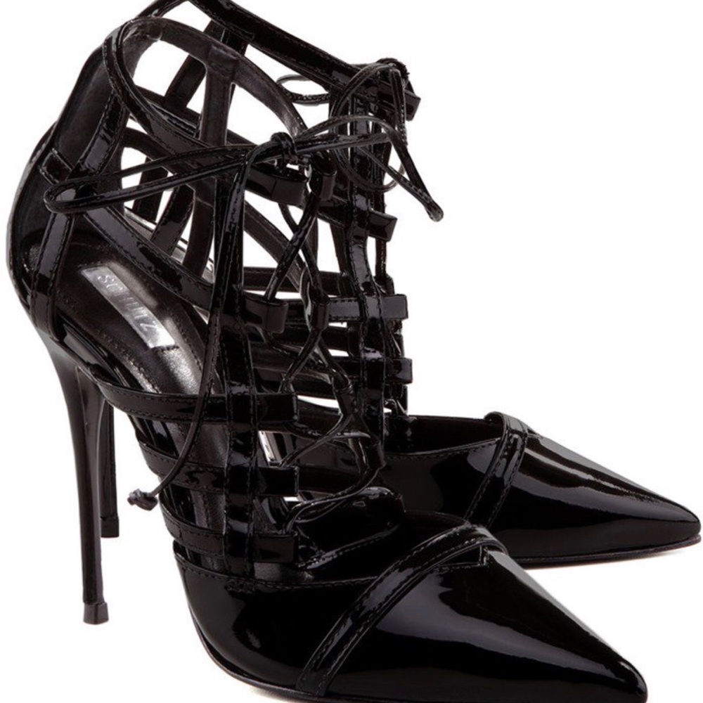 SCHUTZ Black Cage Heels
