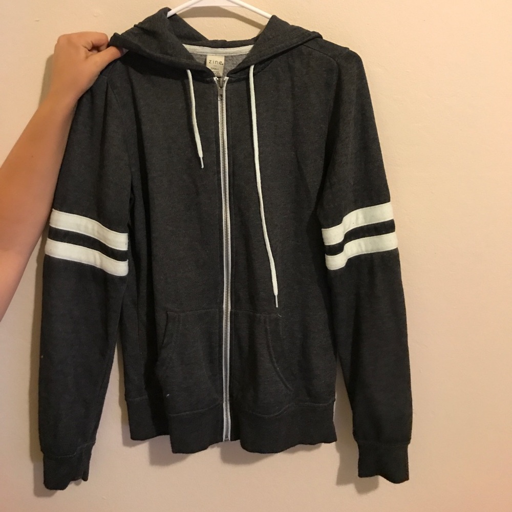 Dark grey zip up hoodie