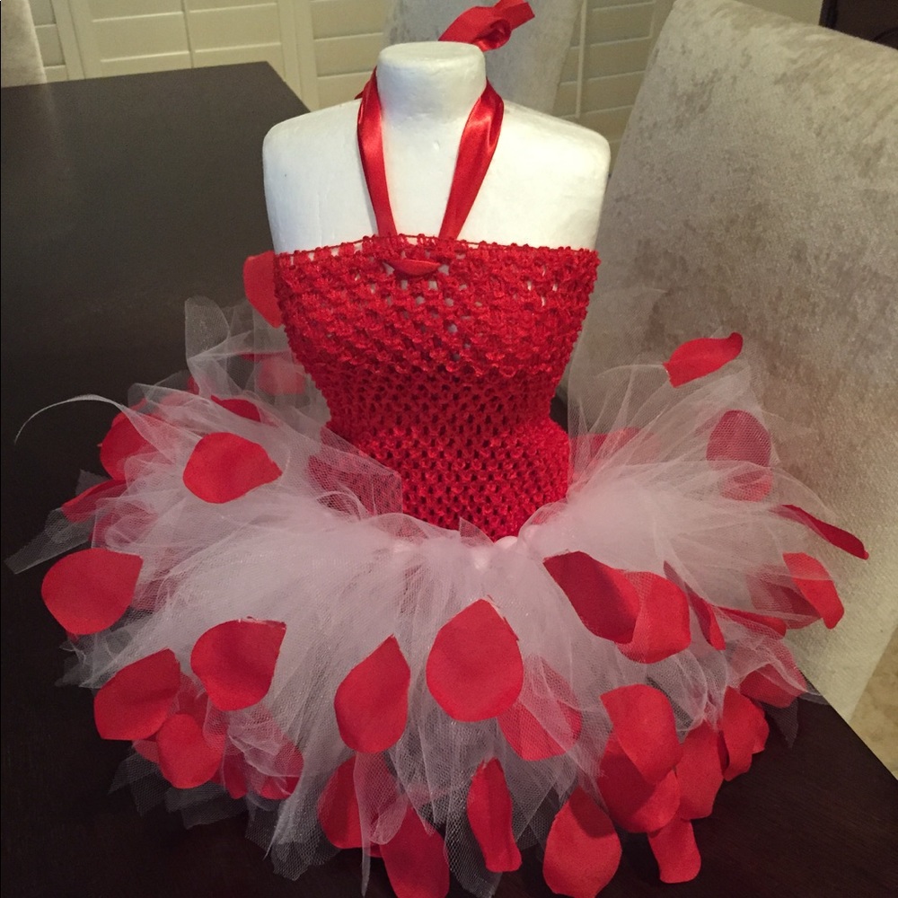 Custom Rose Petal tutu dress! $46