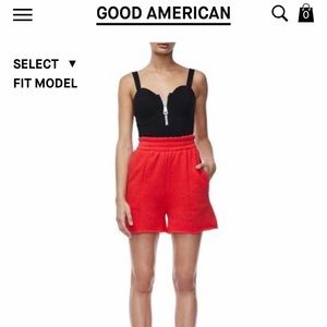 NWT GOOD AMERICAN SWEAT SHORTS RED 🍒🍒🍒