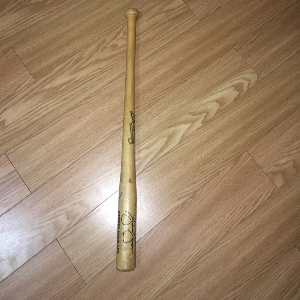 Andrew Jones Signed Wood Baseball Bat