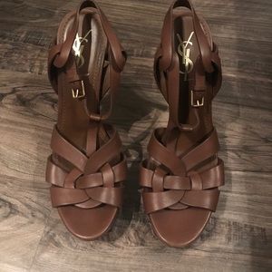 YSL Yves Saint Laurent Tribute Pumps brown leather YSL Yves Saint Laurent Tribute Pumps brown leather