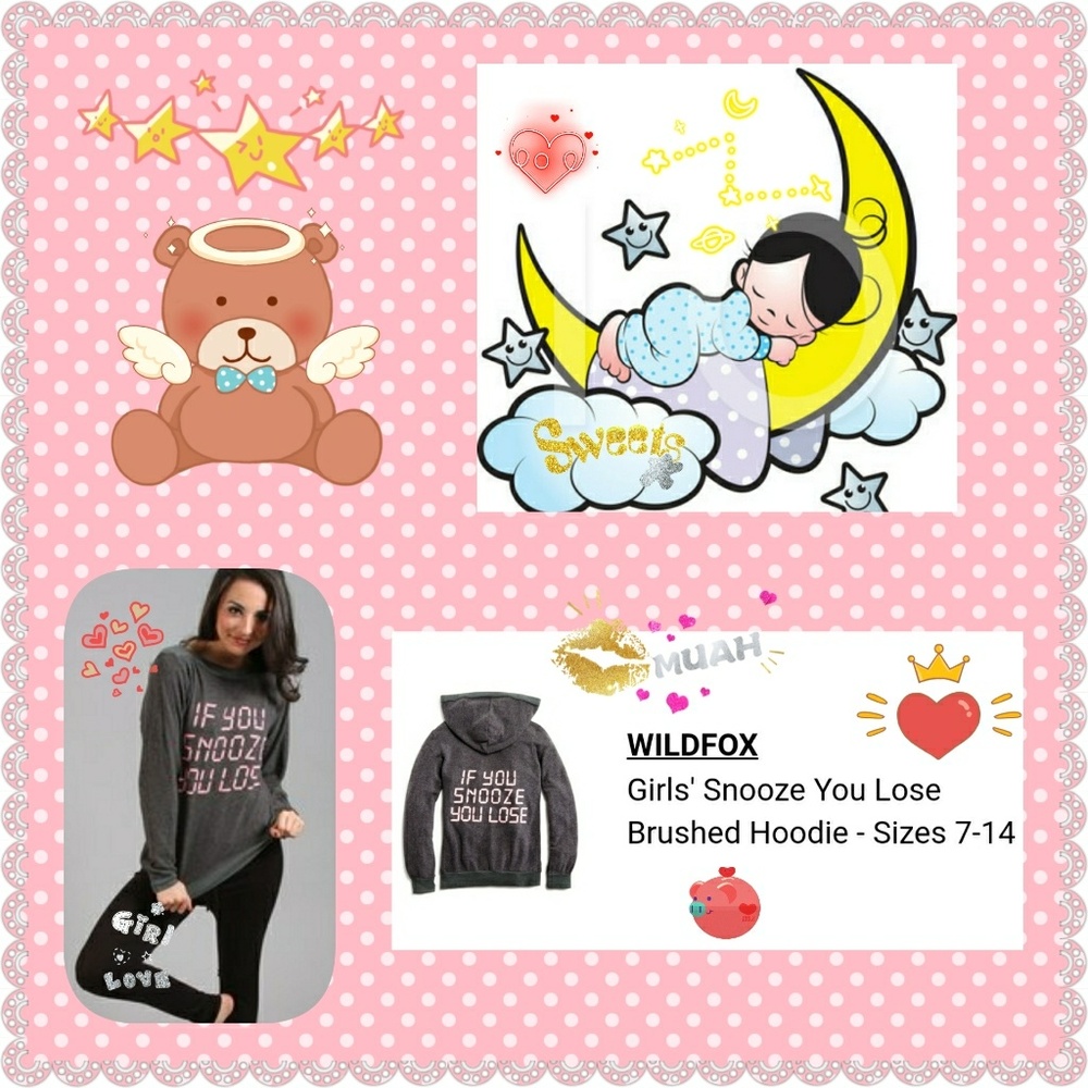 Wildfox Kids SnoozeULose Zippered Hoodie