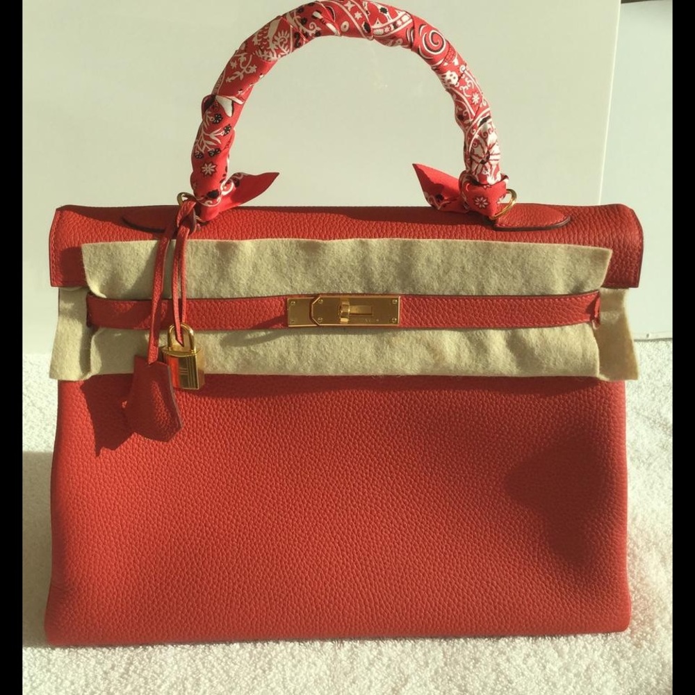 Hermes Kelly II Retourne 35cm Veau Togo Red Bag