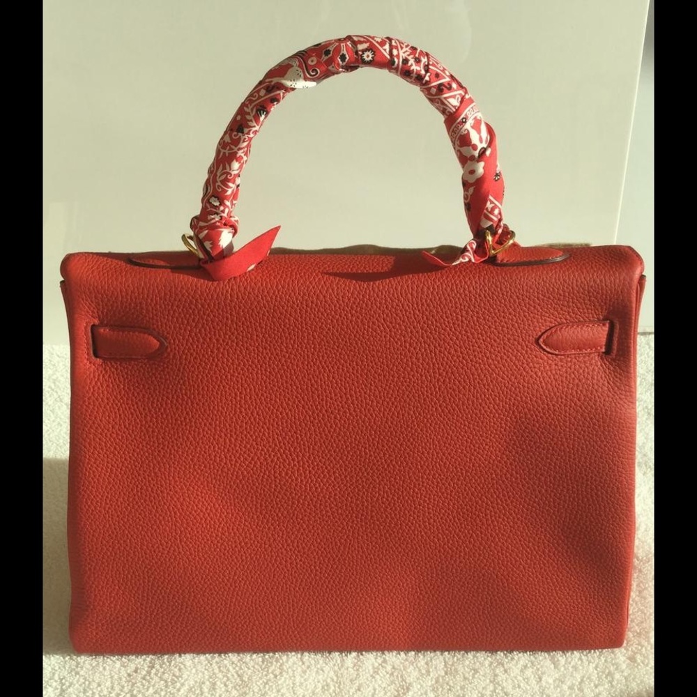 Hermes Kelly II Retourne 35cm Veau Togo Red Bag - Picture 2 of 6