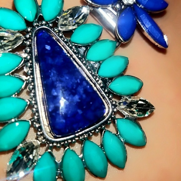 Blue Turquoise Statement Necklace - Picture 3 of 4