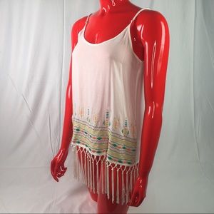 🔻2 for $10 🔻• Entro • embroidered tassel tank