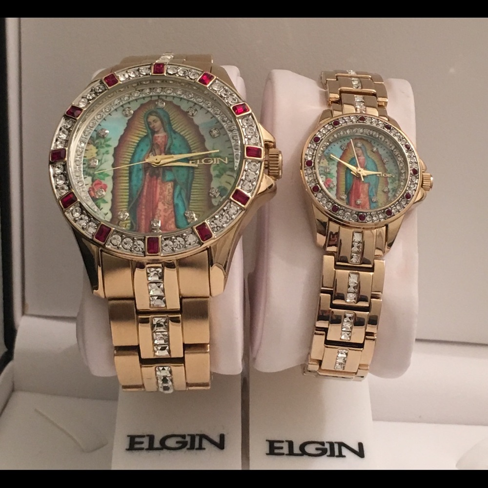 Men's&Women's Elgin Gold Finished Mary Watches