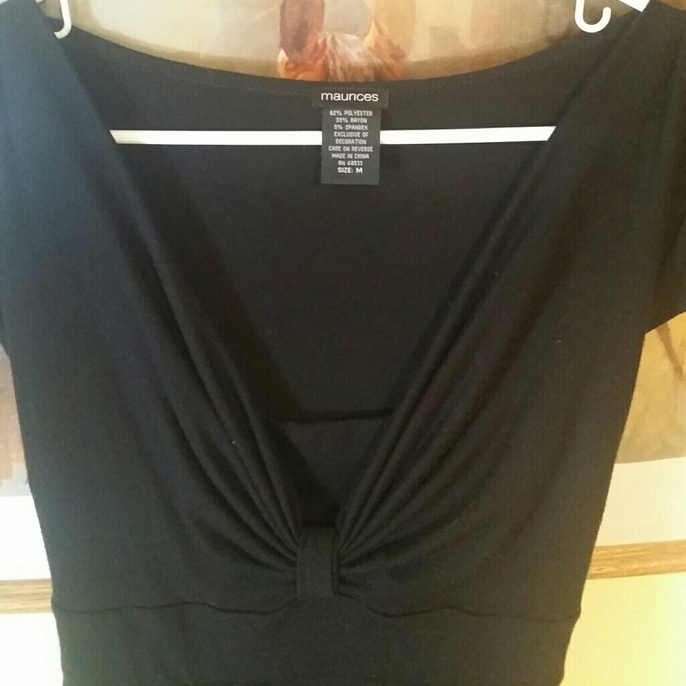 Maurices Black Dress Knee Height with V Neckline