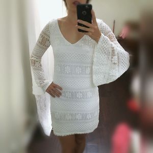 White Lace Boho Dress