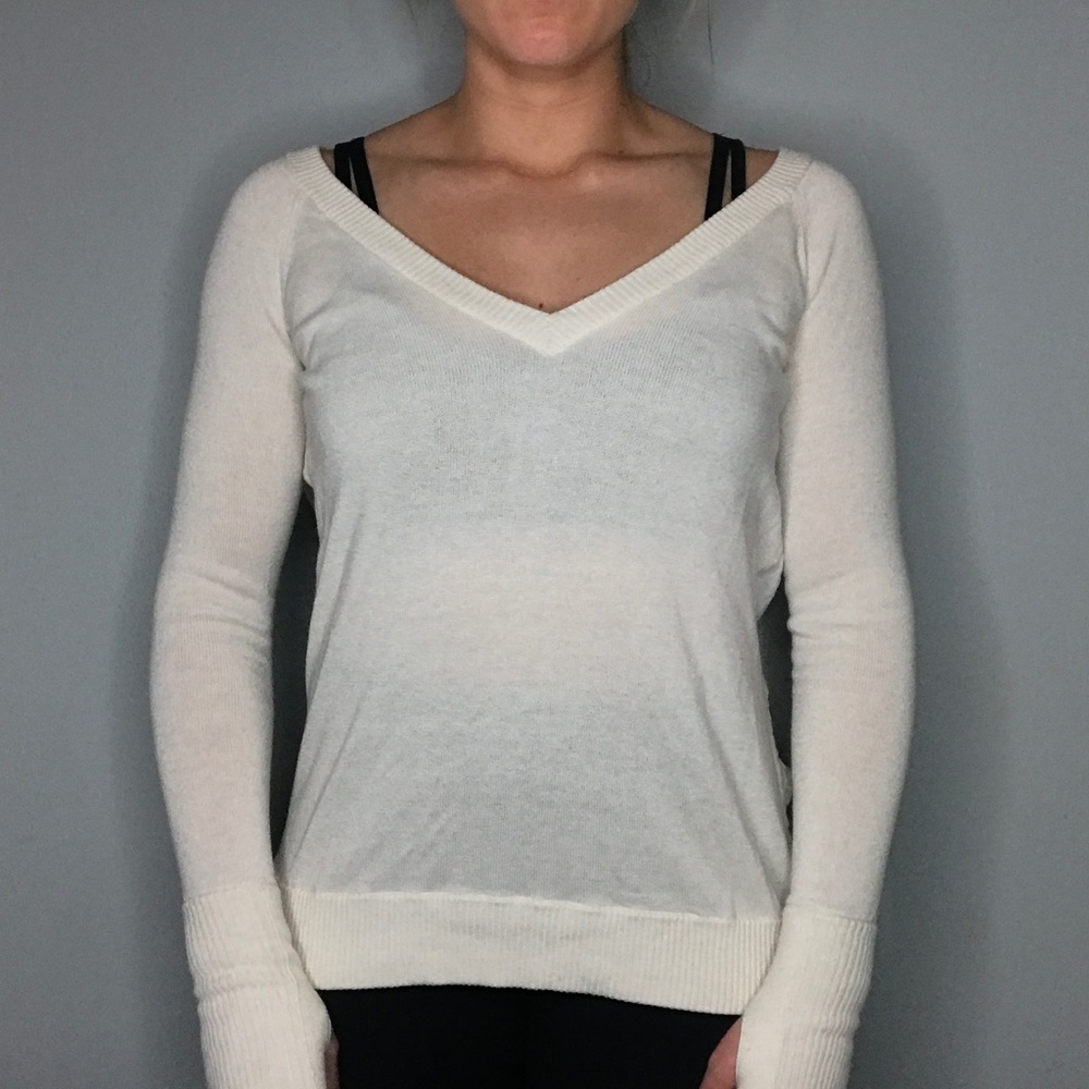 Lululemon white open back sweater