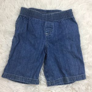 Boys elastic waist blue denim shorts