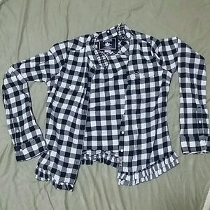 PINK Black and White Checkered Button Down