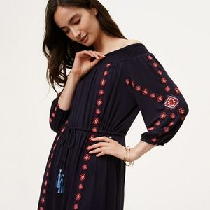 SOLD🎈Off-the-Shoulder Embroidered Boho Dress