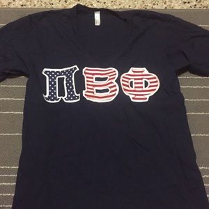 Pi Beta Phi American Flag V-Neck T-Shirt