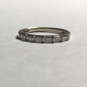 14k Diamonique or Absolute Ring with Baguettes
