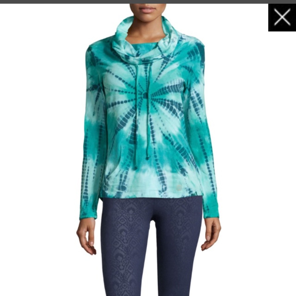 Balance Collection Tye-Dye Cowl-Neck Pullover.