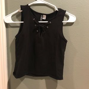 H&m sleeveless lace up top