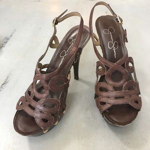 Jessica Simpson Brown Genaviv High Heel