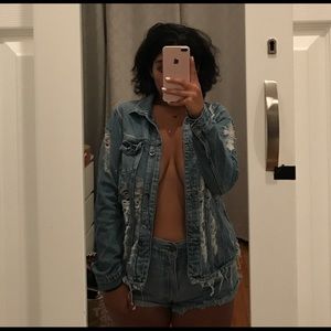 Distress denim jacket