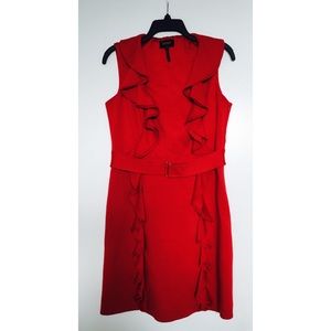 Laundry By Shelly Segal Red ruffle dress