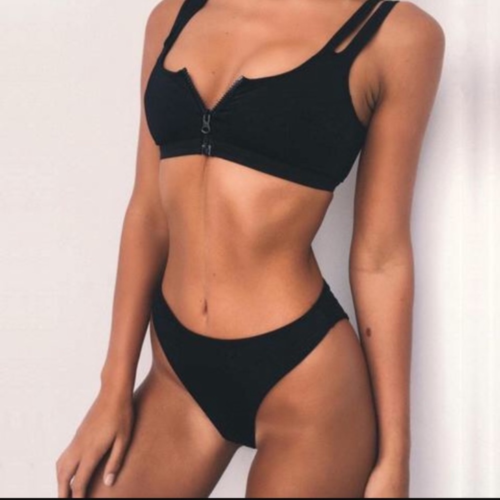 Black 2 piece swimsuit from Fourth World Problems