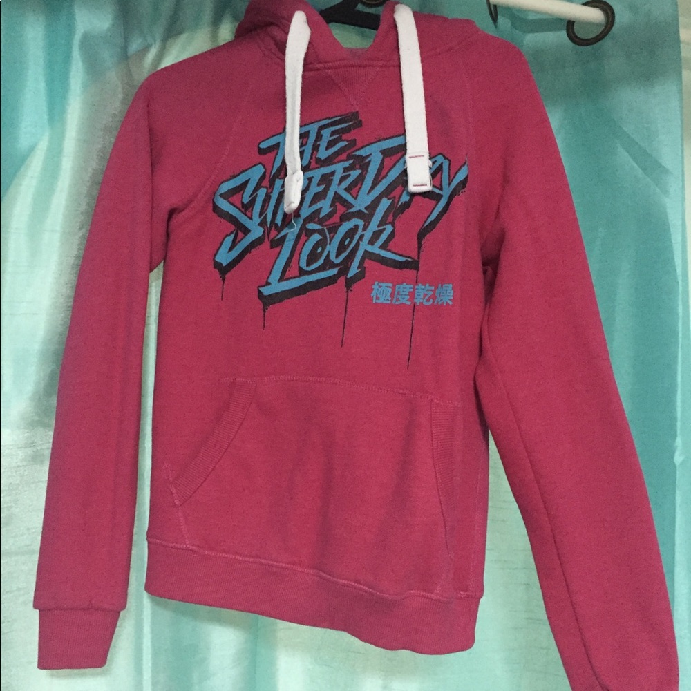 Superdry hooded sweatshirt hodies pink small