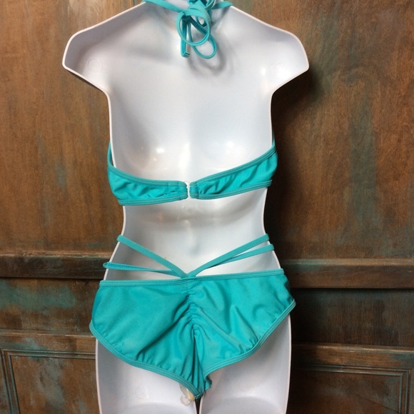 Blvd collection mint strappy bikini. Nwt SZ sm - Picture 3 of 4