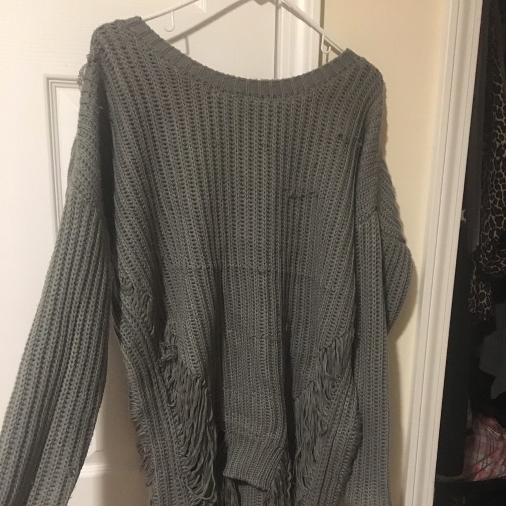 Sweater dress Grey distresssed