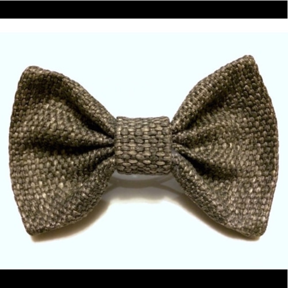 Gray Vintage Style Woven Hair Bow