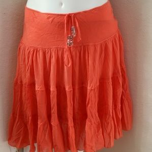 Peachy 100% Cotton Boho Knee Length Maxi Skirt