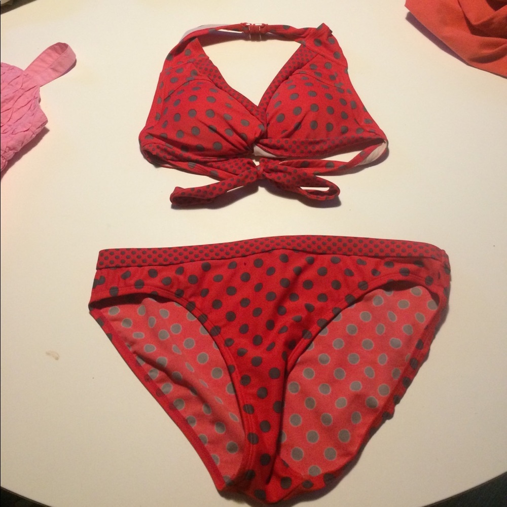 Boden red polka dot bikini